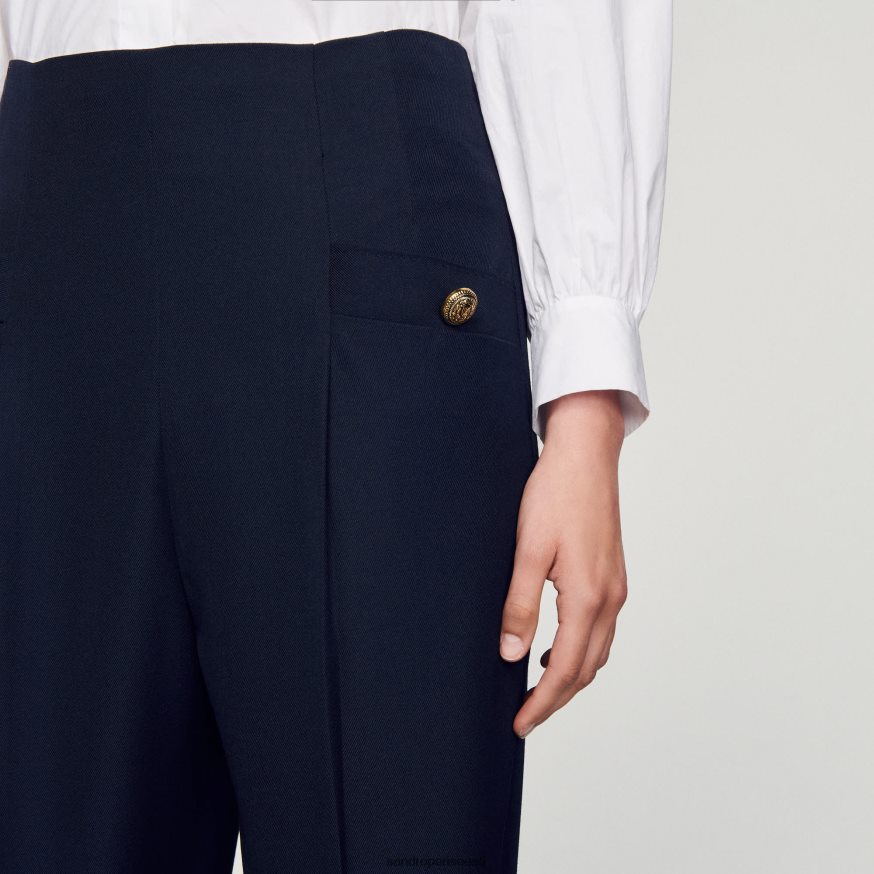 Sandro Paris kehakate naised laia säärega püksid BN4RF192 mereväe sinine