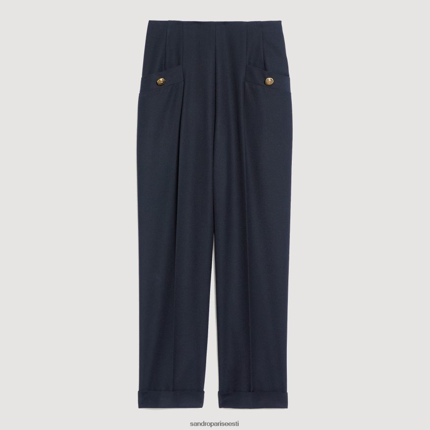 Sandro Paris kehakate naised laia säärega püksid BN4RF192 mereväe sinine