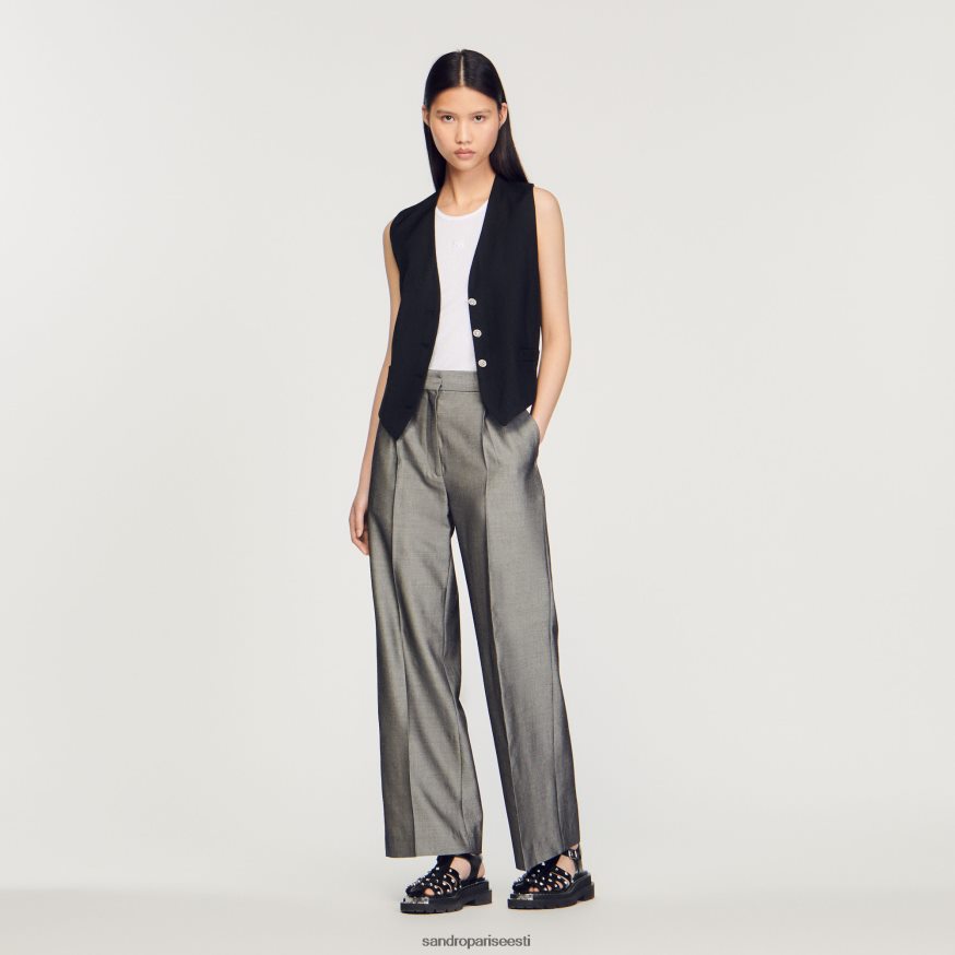 Sandro Paris kehakate naised laia säärega püksid BN4RF277 hall