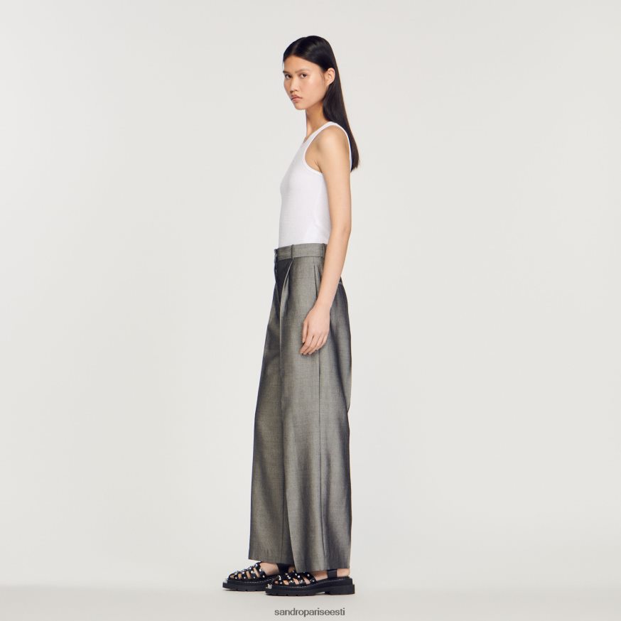 Sandro Paris kehakate naised laia säärega püksid BN4RF277 hall