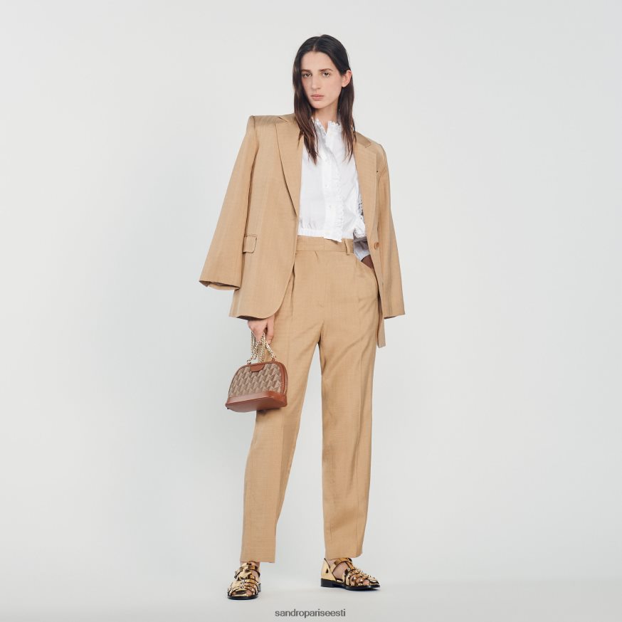 Sandro Paris kehakate naised laia säärega püksid BN4RF304 beež