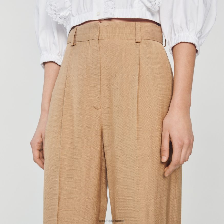 Sandro Paris kehakate naised laia säärega püksid BN4RF304 beež