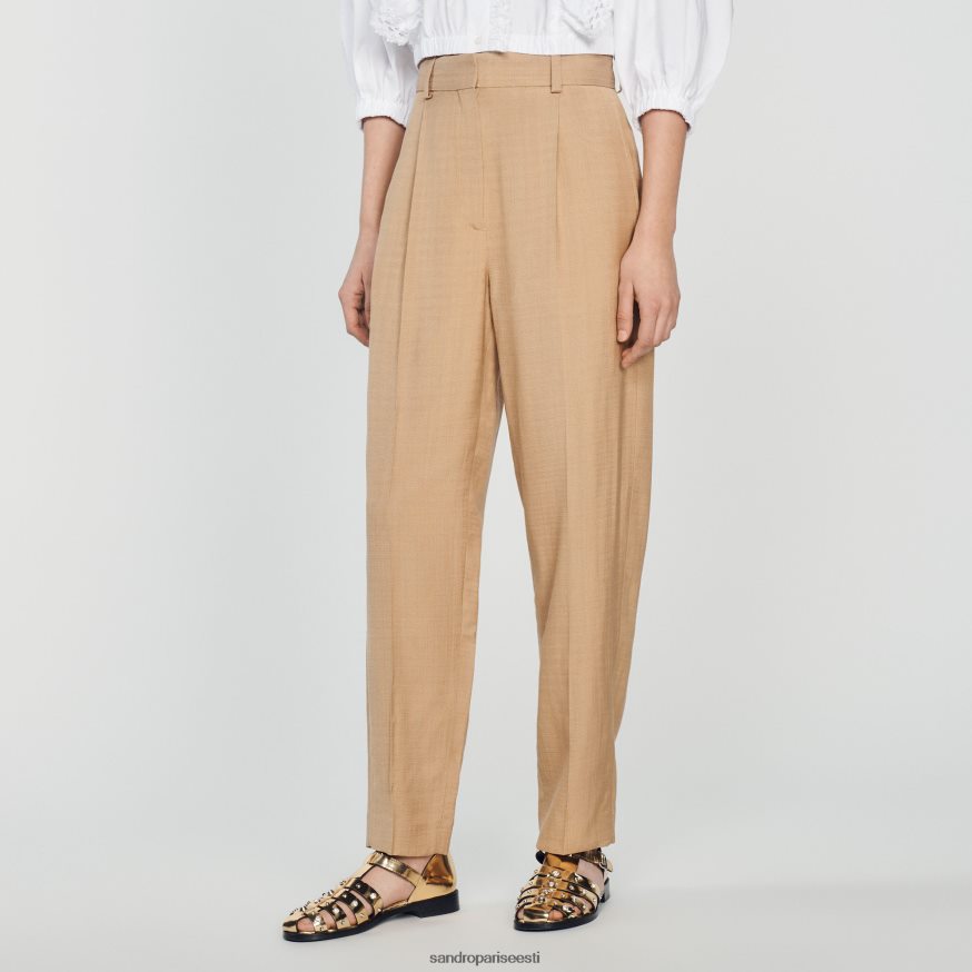 Sandro Paris kehakate naised laia säärega püksid BN4RF304 beež