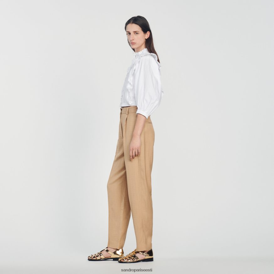 Sandro Paris kehakate naised laia säärega püksid BN4RF304 beež