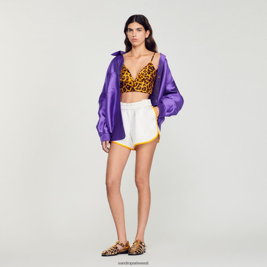 Sandro Paris kehakate naised laiad lühikesed püksid BN4RF221 ekru