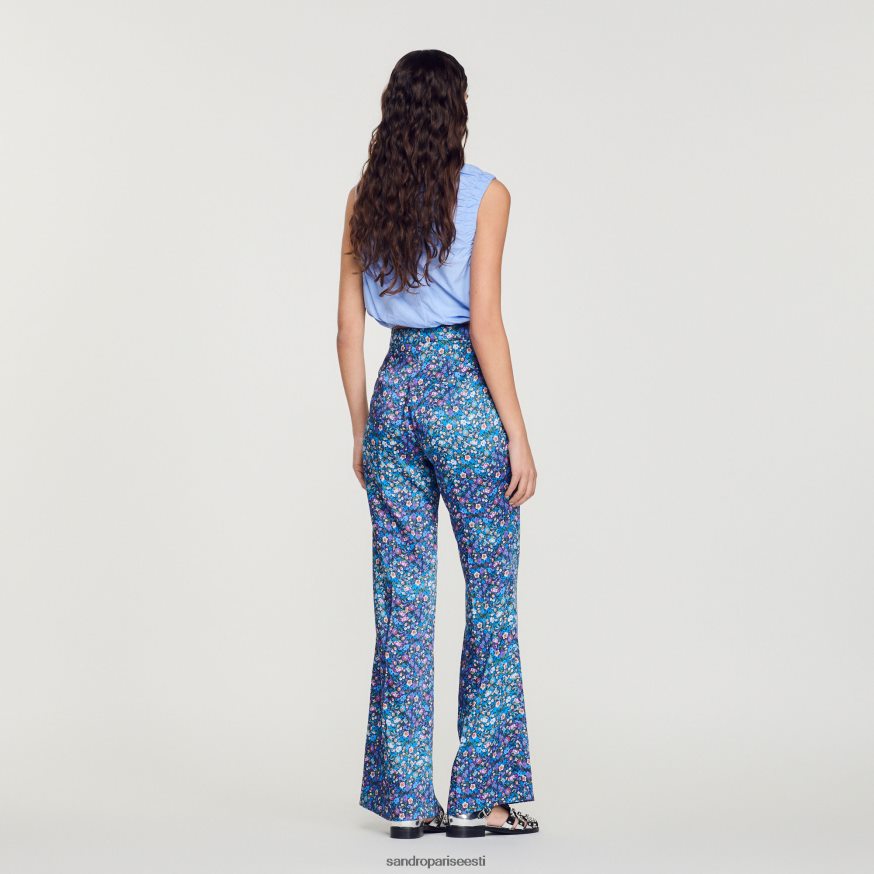 Sandro Paris kehakate naised lillelised satiinpüksid BN4RF292 sinine/lilla