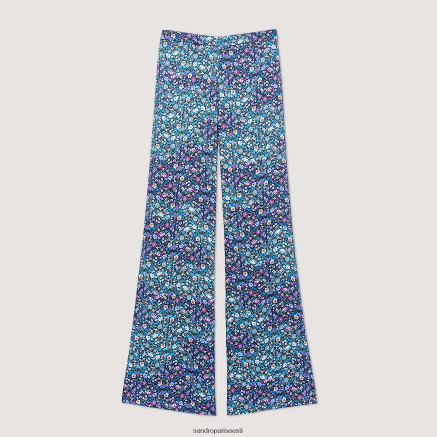 Sandro Paris kehakate naised lillelised satiinpüksid BN4RF292 sinine/lilla