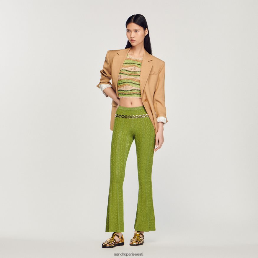 Sandro Paris kehakate naised metallist kootud püksid BN4RF350 kerge kaki