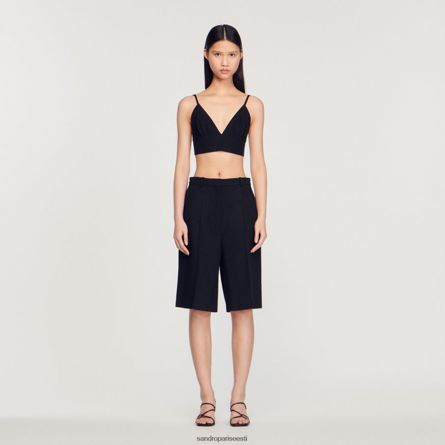 Sandro Paris kehakate naised sirge säärega bermudapüksid BN4RF226 must