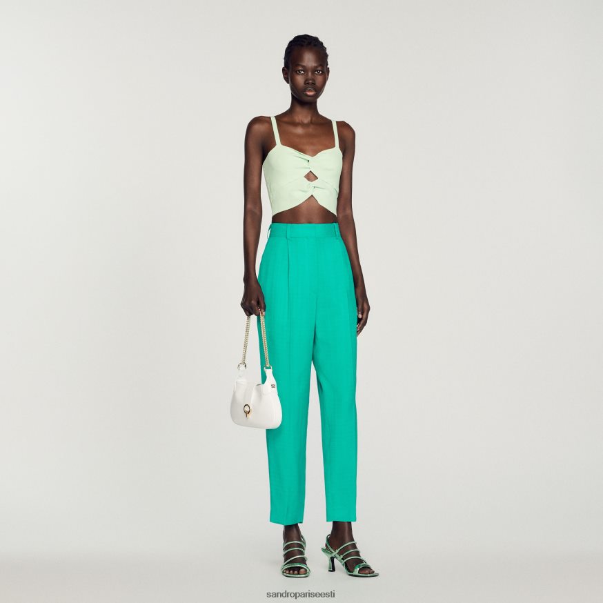 Sandro Paris kehakate naised sirge säärega püksid BN4RF280 emeraude roheline