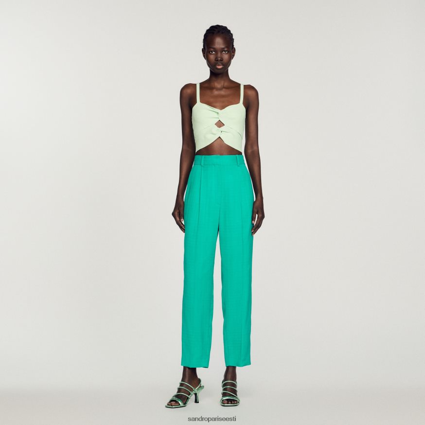 Sandro Paris kehakate naised sirge säärega püksid BN4RF280 emeraude roheline