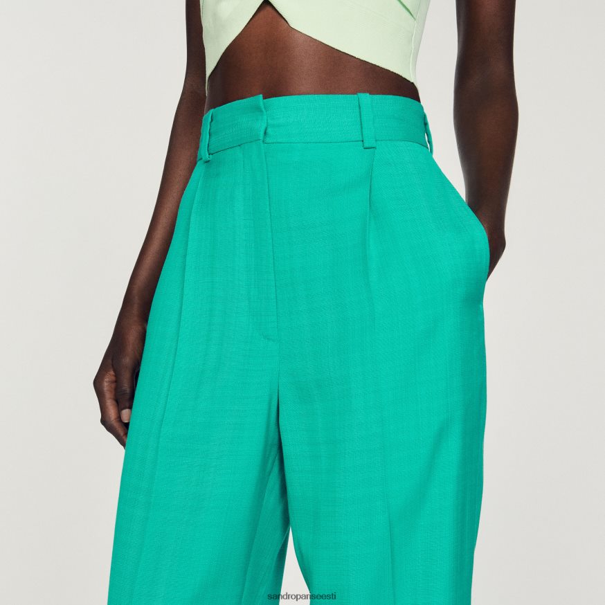 Sandro Paris kehakate naised sirge säärega püksid BN4RF280 emeraude roheline