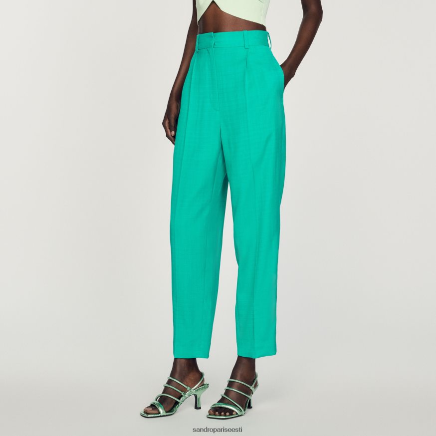 Sandro Paris kehakate naised sirge säärega püksid BN4RF280 emeraude roheline