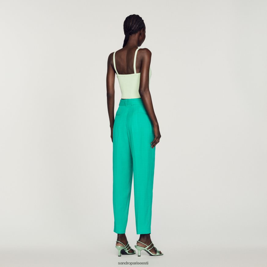 Sandro Paris kehakate naised sirge säärega püksid BN4RF280 emeraude roheline