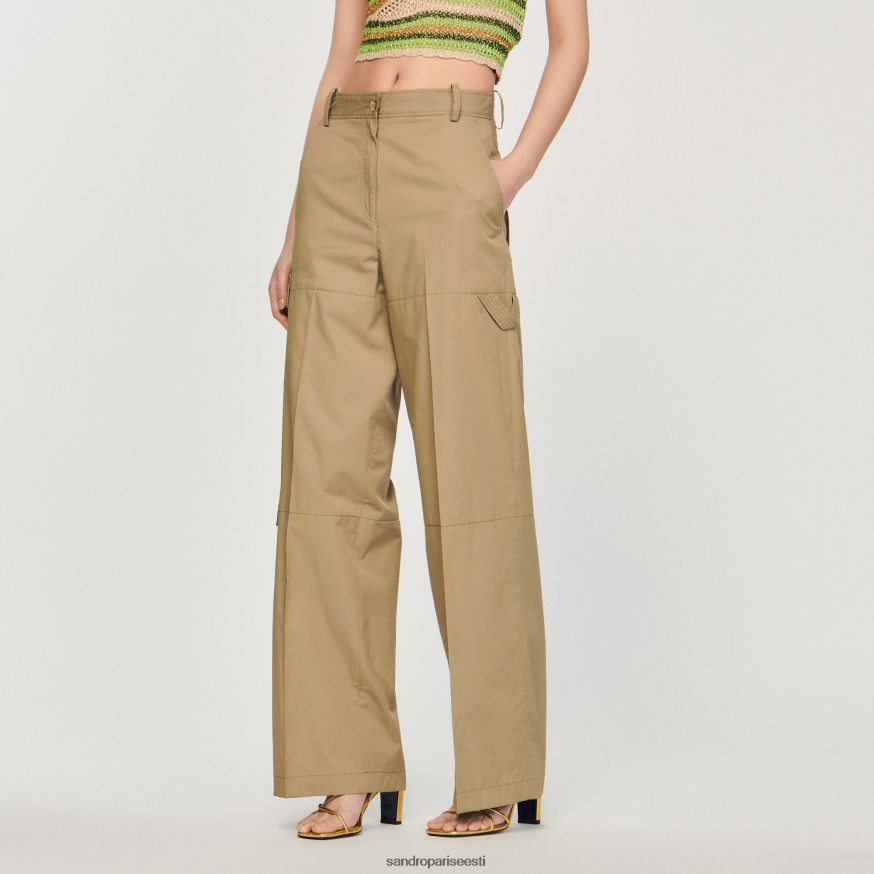 Sandro Paris kehakate naised taskutega püksid BN4RF171 oliiviroheline