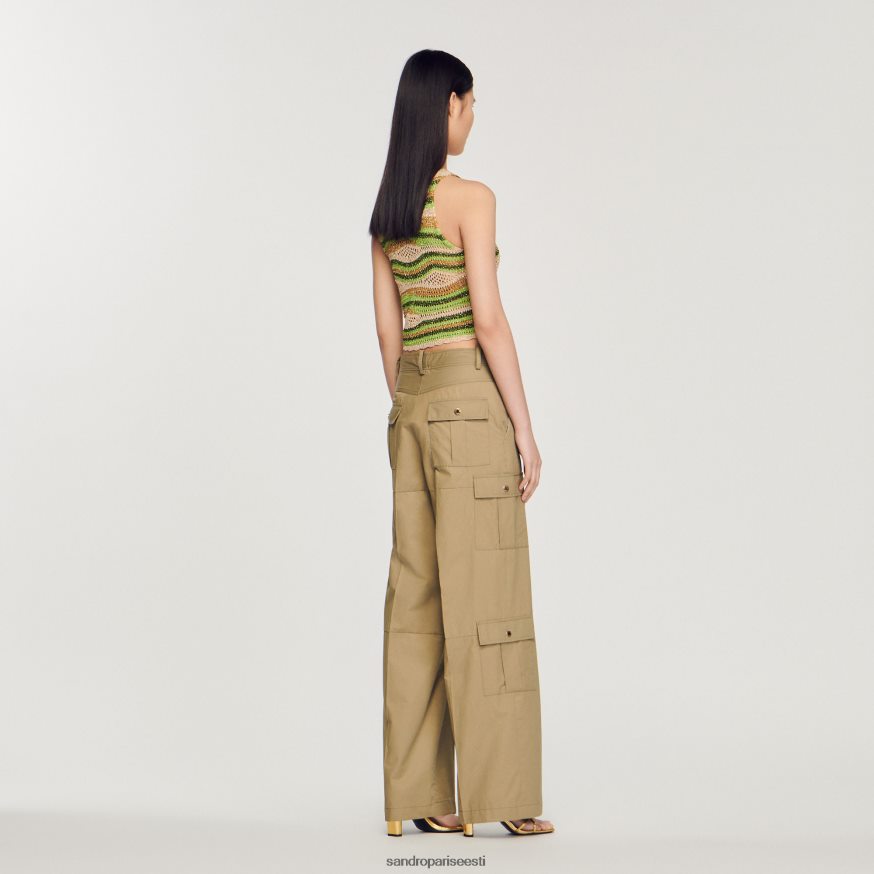 Sandro Paris kehakate naised taskutega püksid BN4RF171 oliiviroheline