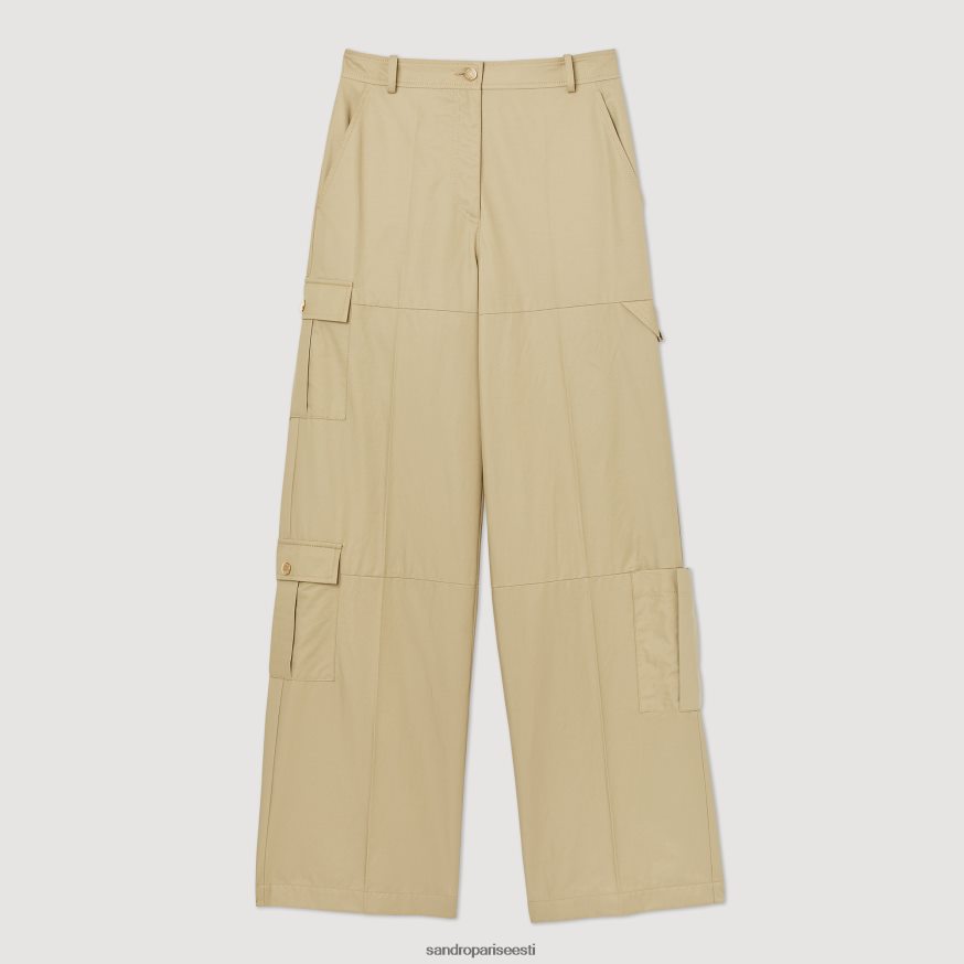 Sandro Paris kehakate naised taskutega püksid BN4RF171 oliiviroheline