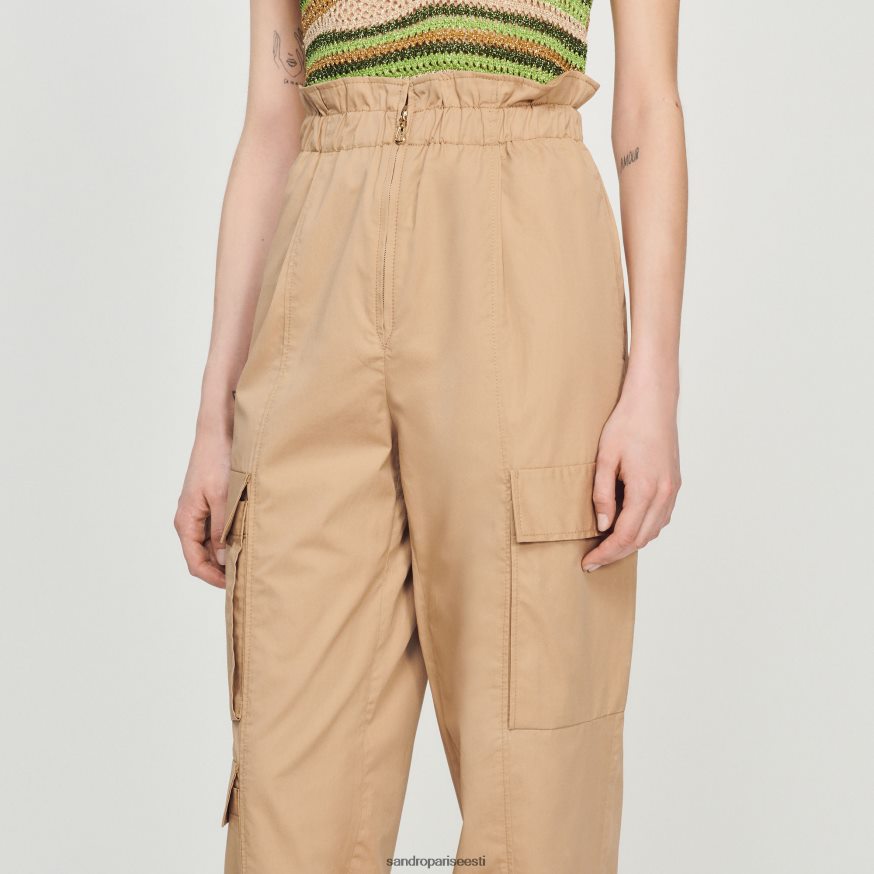 Sandro Paris kehakate naised taskutega püksid BN4RF185 liiv