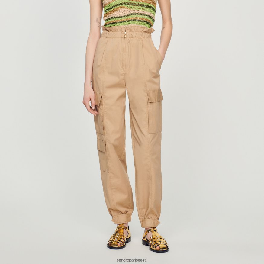 Sandro Paris kehakate naised taskutega püksid BN4RF185 liiv