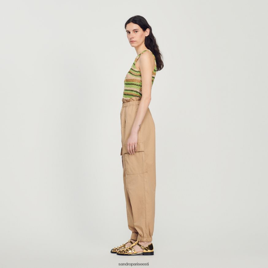 Sandro Paris kehakate naised taskutega püksid BN4RF185 liiv