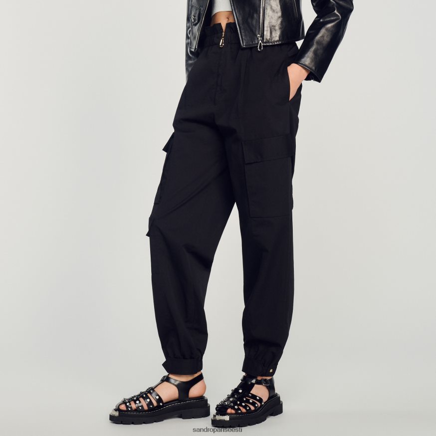 Sandro Paris kehakate naised taskutega püksid BN4RF186 must