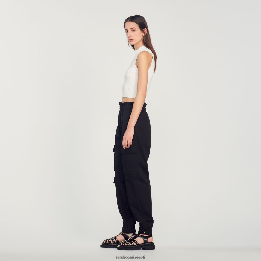 Sandro Paris kehakate naised taskutega püksid BN4RF186 must