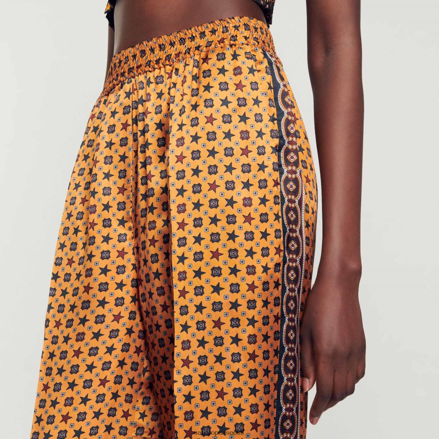 Sandro Paris kehakate naised trükitud satiinpüksid BN4RF73 vask/must