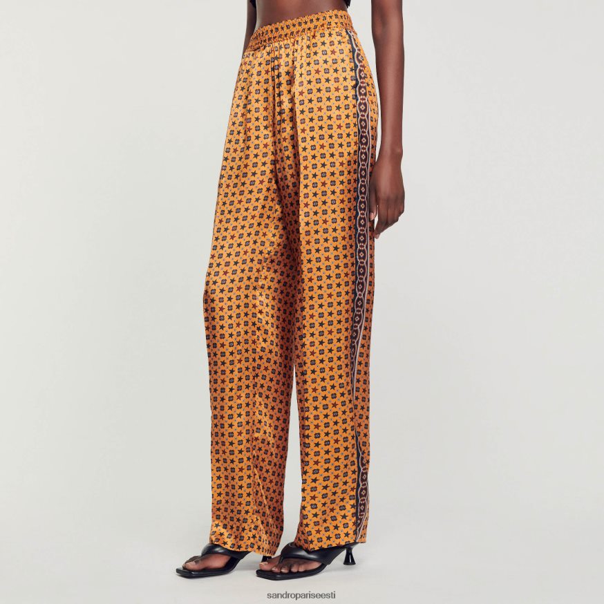 Sandro Paris kehakate naised trükitud satiinpüksid BN4RF73 vask/must