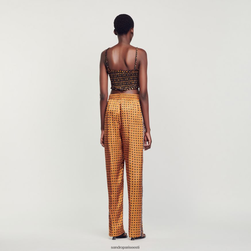 Sandro Paris kehakate naised trükitud satiinpüksid BN4RF73 vask/must