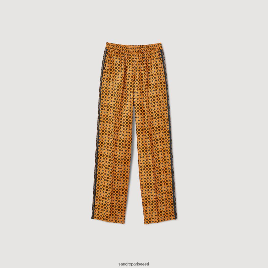 Sandro Paris kehakate naised trükitud satiinpüksid BN4RF73 vask/must