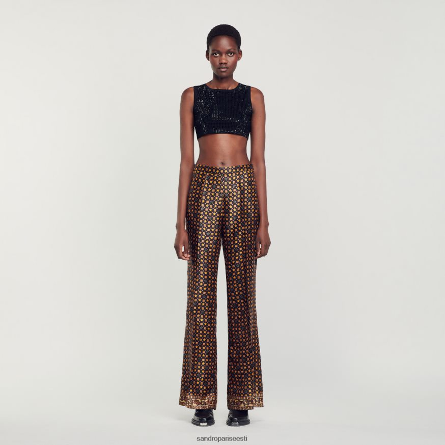 Sandro Paris kehakate naised trükitud satiinpüksid BN4RF79 must