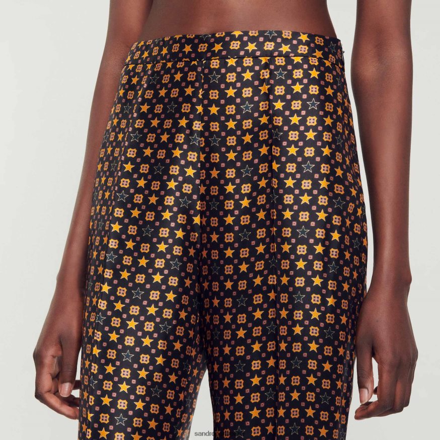 Sandro Paris kehakate naised trükitud satiinpüksid BN4RF79 must