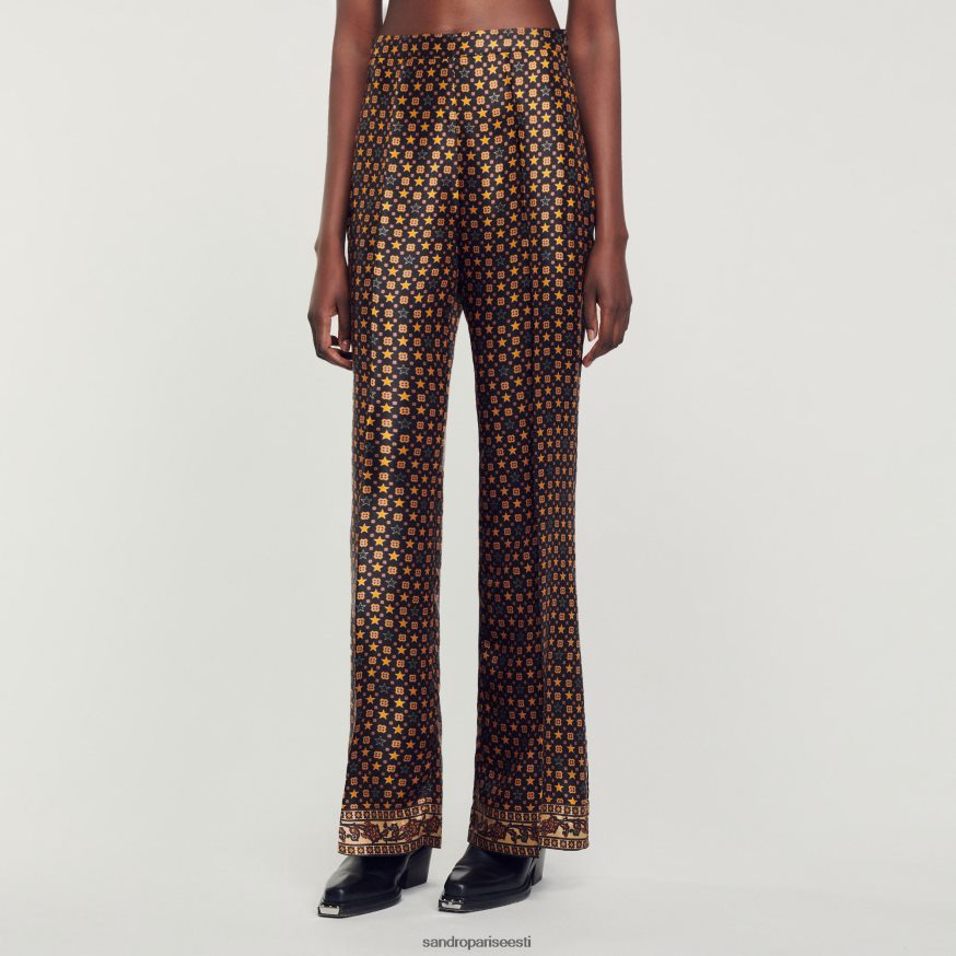 Sandro Paris kehakate naised trükitud satiinpüksid BN4RF79 must