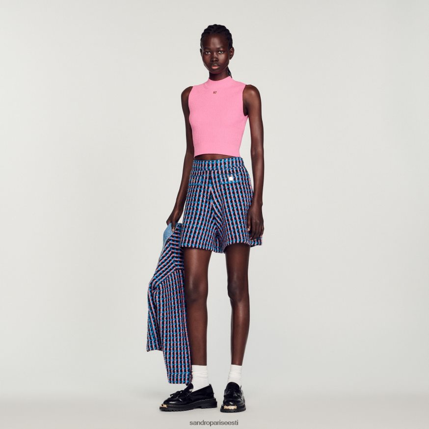 Sandro Paris kehakate naised tviidpüksid BN4RF447 blanc/sinine