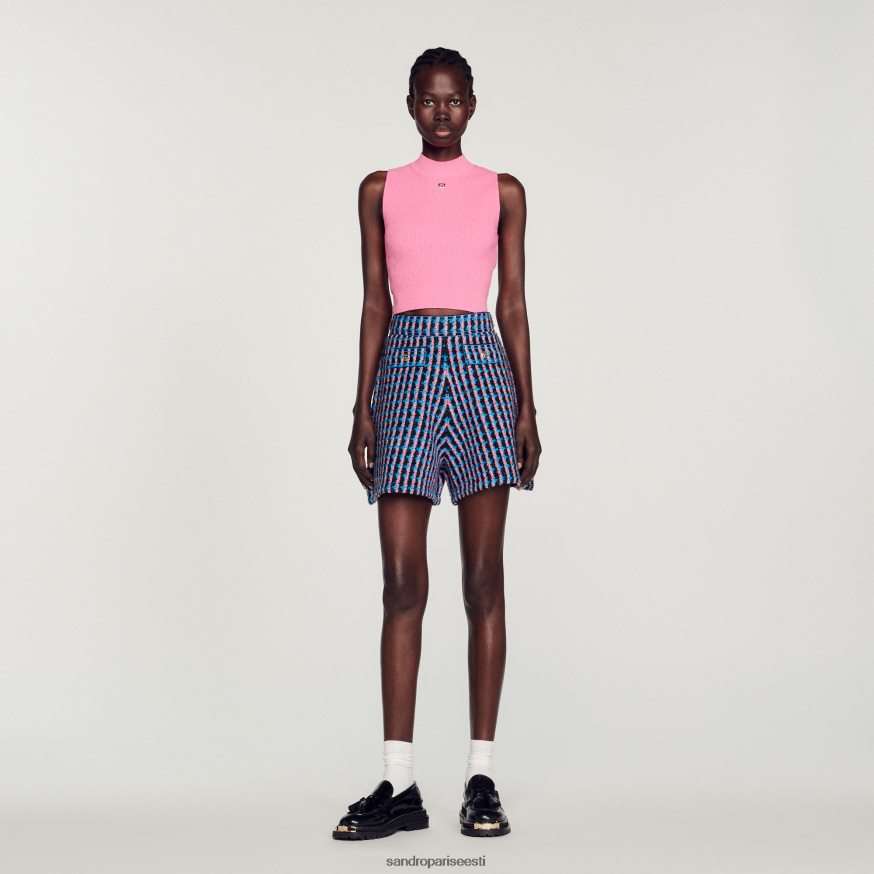 Sandro Paris kehakate naised tviidpüksid BN4RF447 blanc/sinine