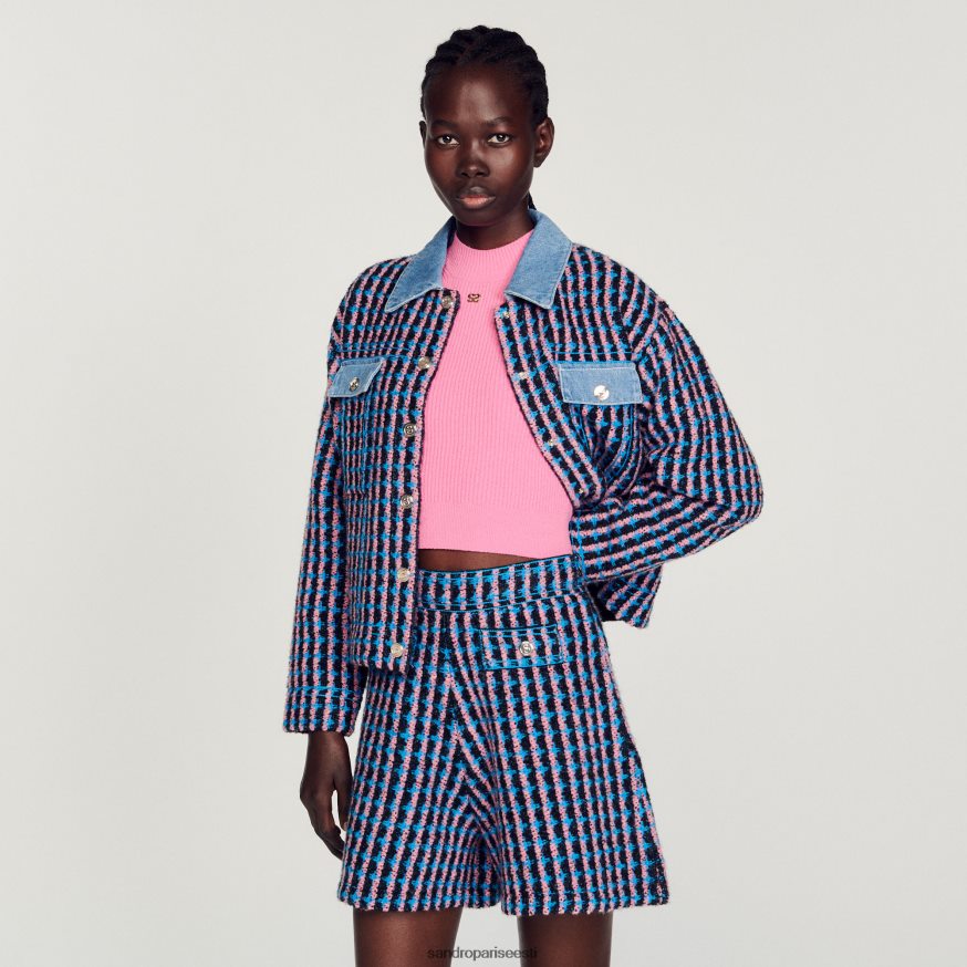 Sandro Paris kehakate naised tviidpüksid BN4RF447 blanc/sinine