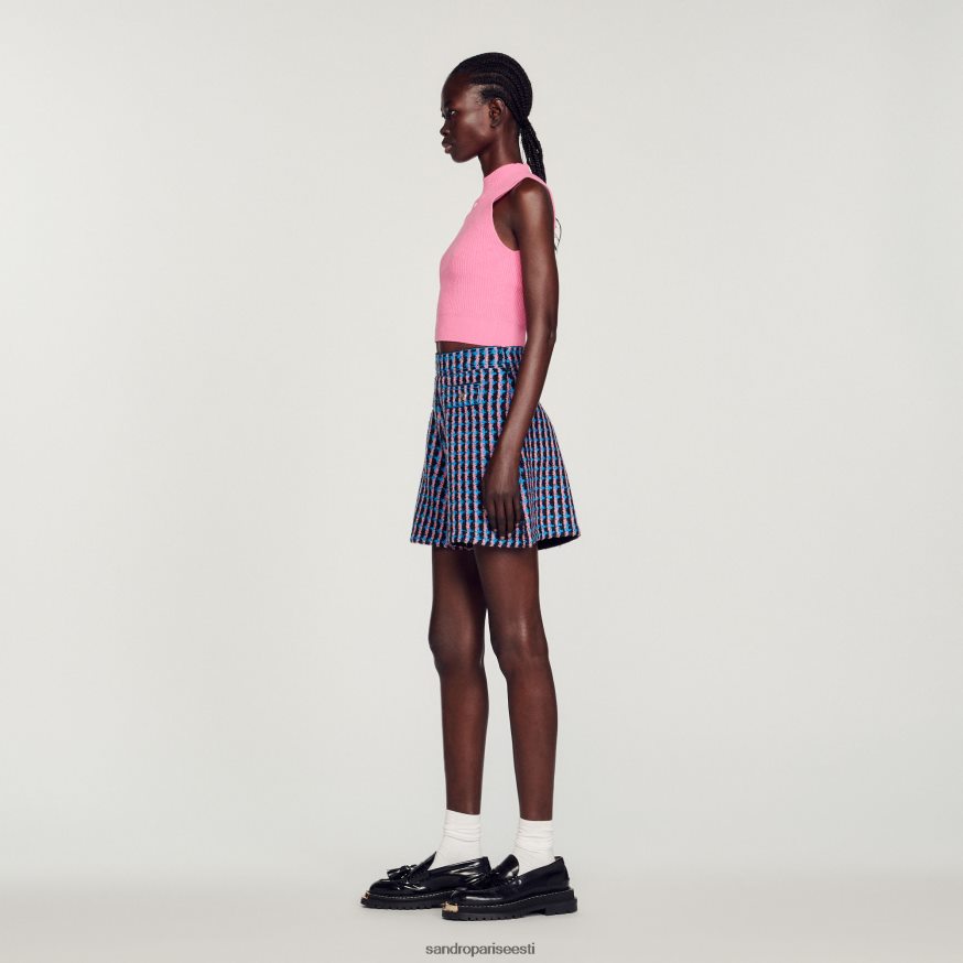 Sandro Paris kehakate naised tviidpüksid BN4RF447 blanc/sinine