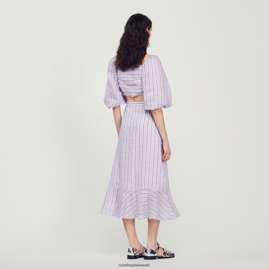 Sandro Paris kehakate naised a-jooneline triibuline seelik BN4RF307 lilla/must