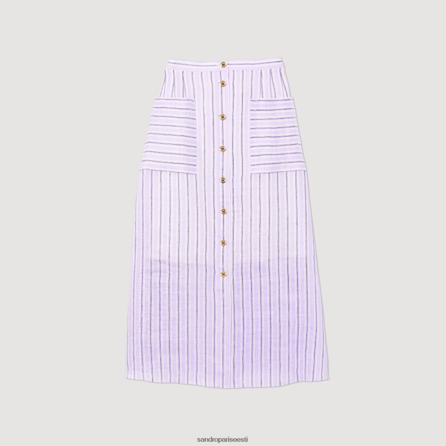 Sandro Paris kehakate naised a-jooneline triibuline seelik BN4RF307 lilla/must