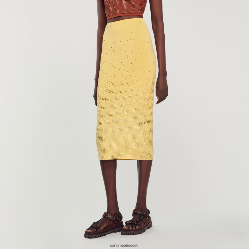 Sandro Paris kehakate naised kivist kaunistustega midiseelik BN4RF75 kollane