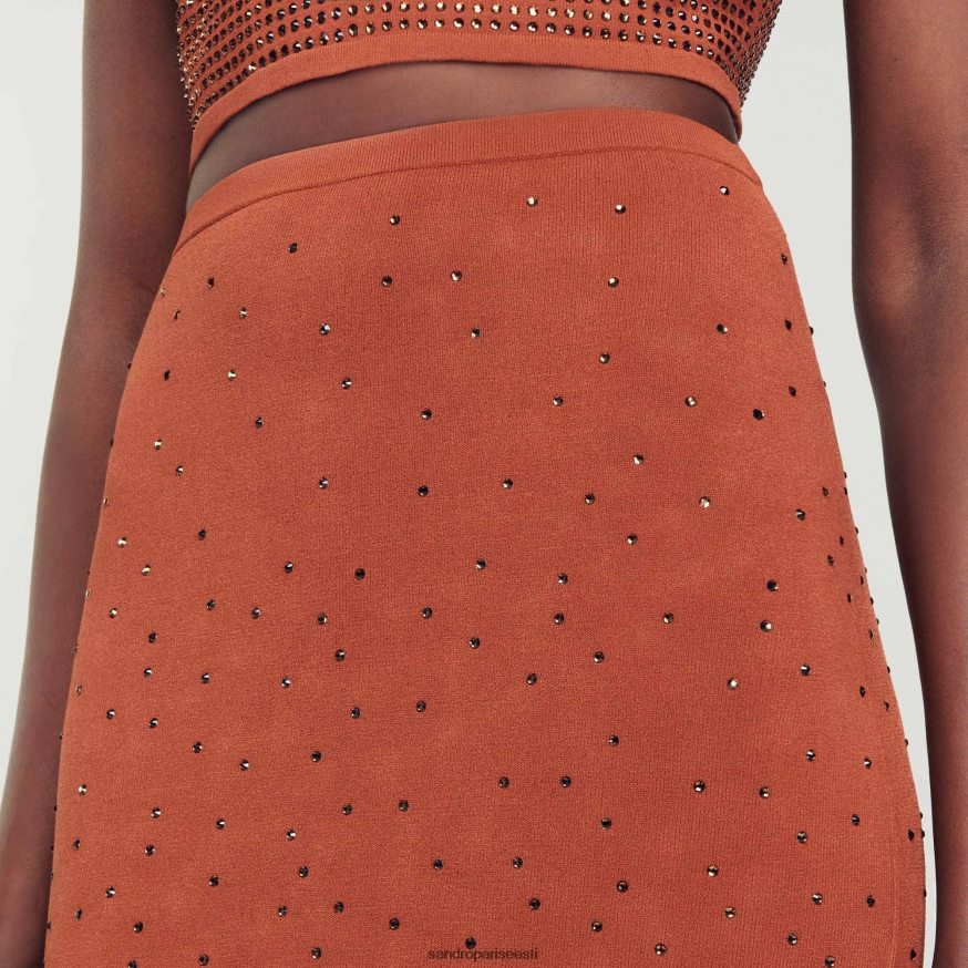 Sandro Paris kehakate naised kivist kaunistustega midiseelik BN4RF76 pruun