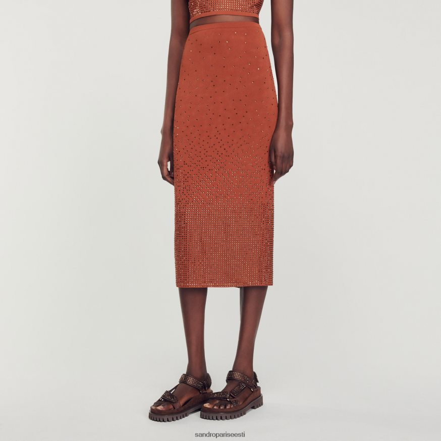 Sandro Paris kehakate naised kivist kaunistustega midiseelik BN4RF76 pruun