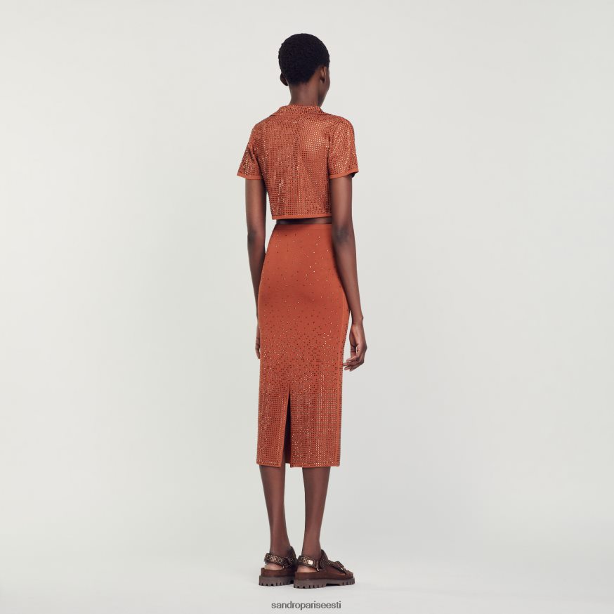 Sandro Paris kehakate naised kivist kaunistustega midiseelik BN4RF76 pruun