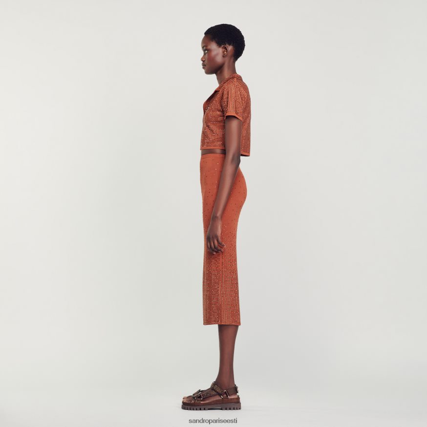 Sandro Paris kehakate naised kivist kaunistustega midiseelik BN4RF76 pruun