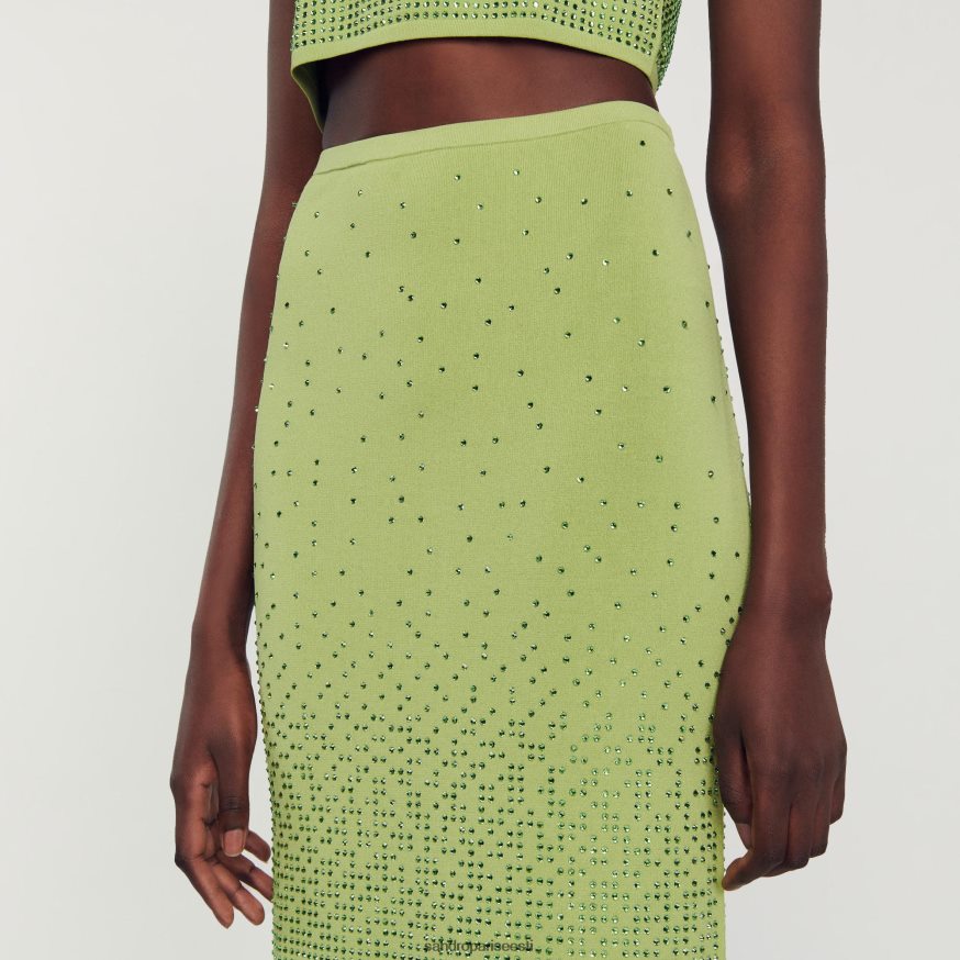 Sandro Paris kehakate naised kivist kaunistustega midiseelik BN4RF77 kerge kaki