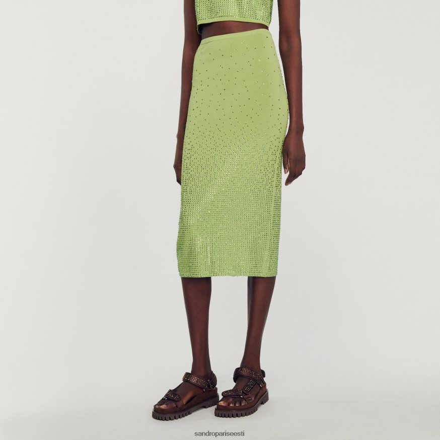 Sandro Paris kehakate naised kivist kaunistustega midiseelik BN4RF77 kerge kaki