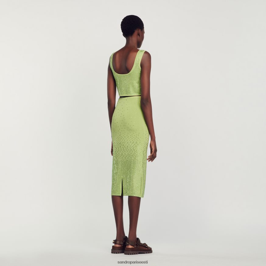 Sandro Paris kehakate naised kivist kaunistustega midiseelik BN4RF77 kerge kaki