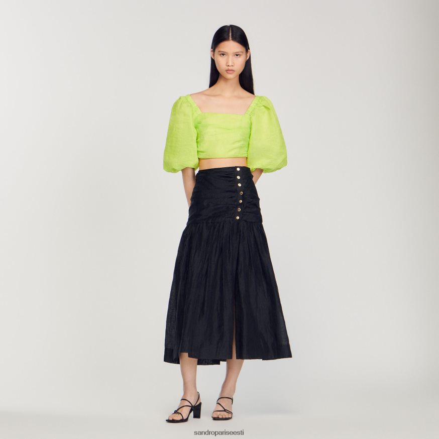 Sandro Paris kehakate naised kokku kogutud pikk seelik BN4RF197 must