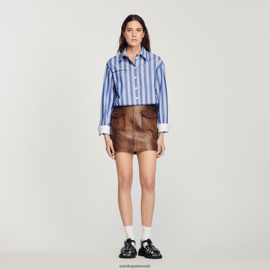 Sandro Paris kehakate naised lühike hädas nahast seelik BN4RF453 must pruun