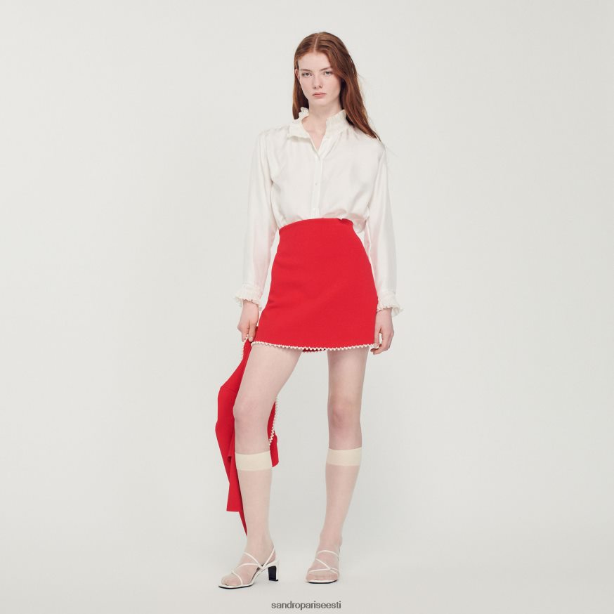 Sandro Paris kehakate naised lühike helmestega seelik BN4RF244 punane